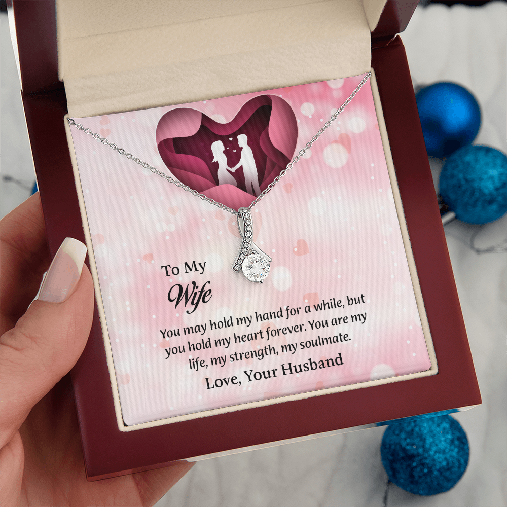 To My Wife Alluring Beauty Necklace, Wife Jewelry, Message Card Jewelry, Anniversary Gift for Wife, Wife Birthday Gift, Necklace for Wife