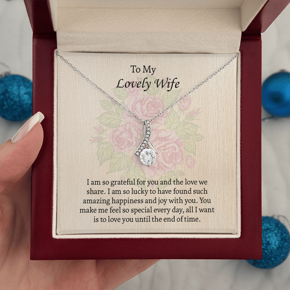 To My Lovely Wife Alluring Beauty necklace, Wife Jewelry, Anniversary Gift for Wife, Wife Birthday Gift, Necklace for Wife