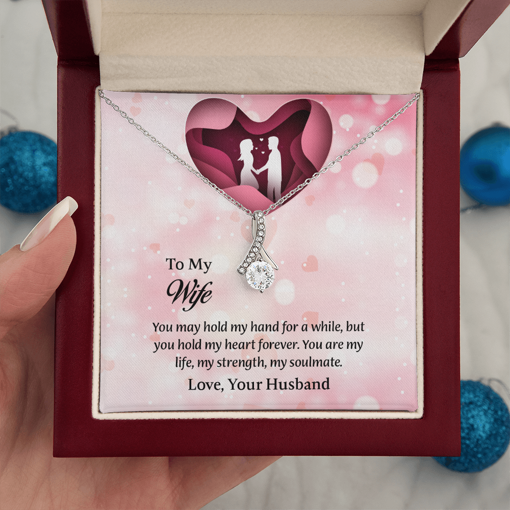 To My Wife Alluring Beauty Necklace, Wife Jewelry, Message Card Jewelry, Anniversary Gift for Wife, Wife Birthday Gift, Necklace for Wife