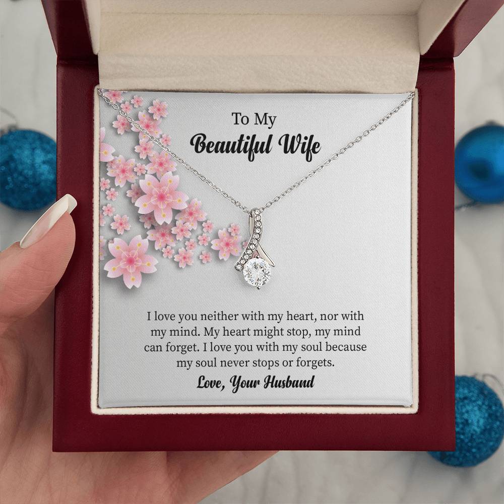 To My Beautiful Wife Alluring Beauty Necklace, Romantic Anniversary Gift for Wife, Wife Birthday Gift, Necklace for Wife