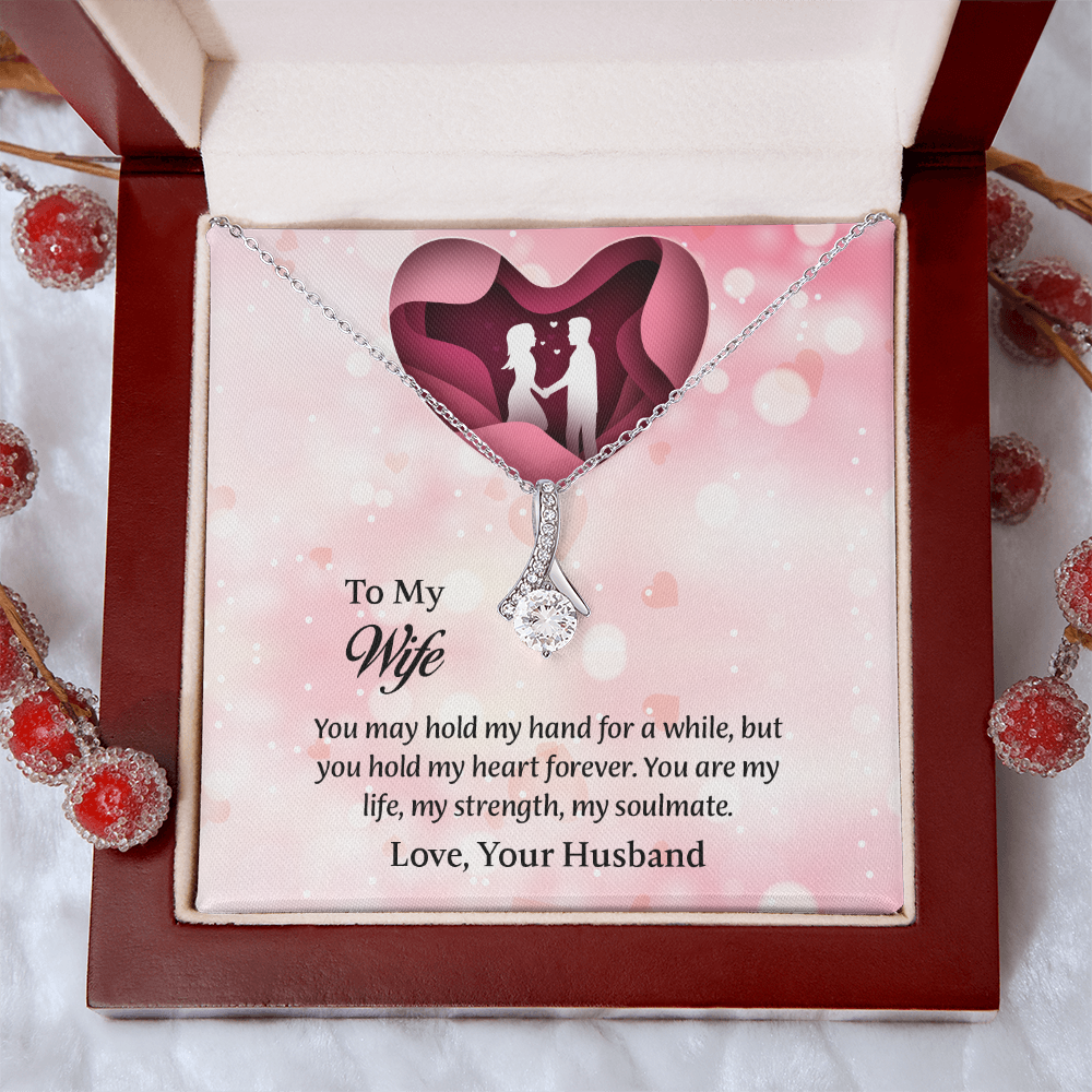 To My Wife Alluring Beauty Necklace, Wife Jewelry, Message Card Jewelry, Anniversary Gift for Wife, Wife Birthday Gift, Necklace for Wife