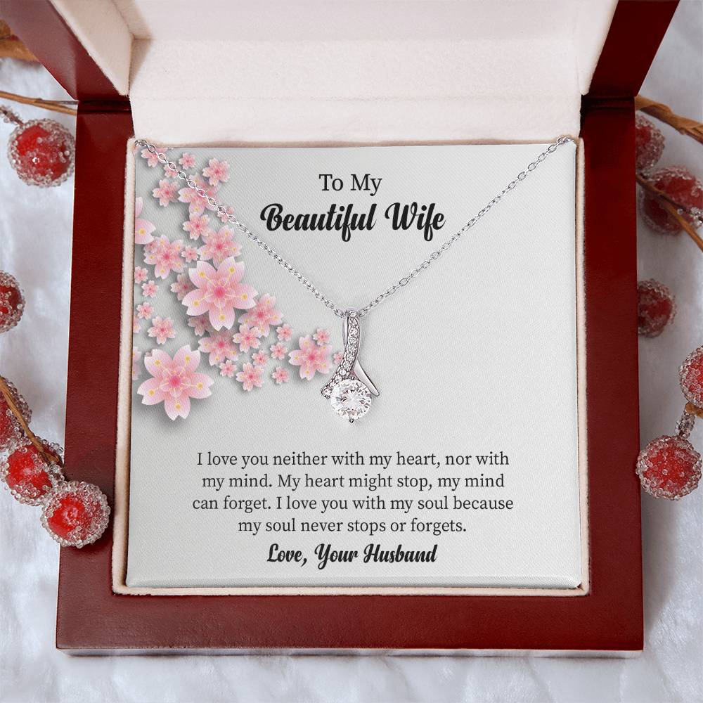 To My Beautiful Wife Alluring Beauty Necklace, Romantic Anniversary Gift for Wife, Wife Birthday Gift, Necklace for Wife