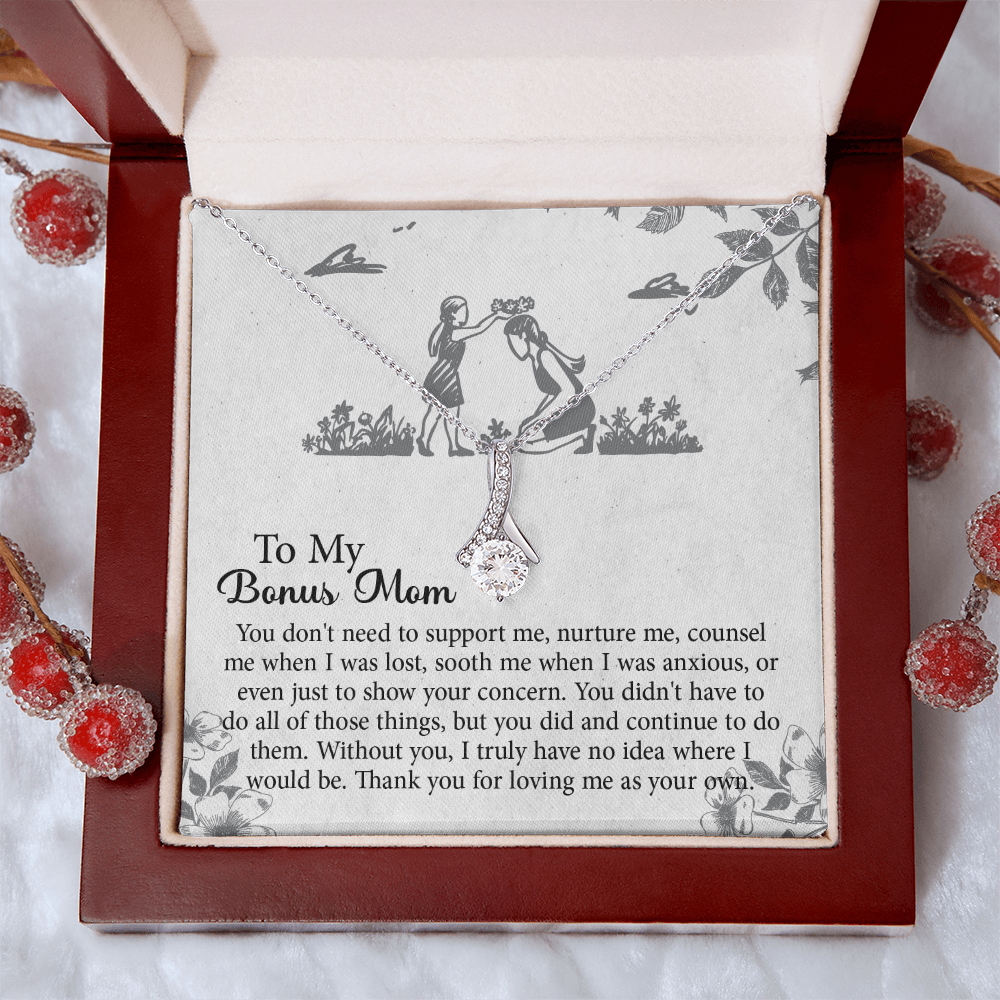 To my Bonus Mom Gift, Meaningful Second Mom Necklace, Mothers Day Necklace For Step Mom, Wedding Second Mom Present