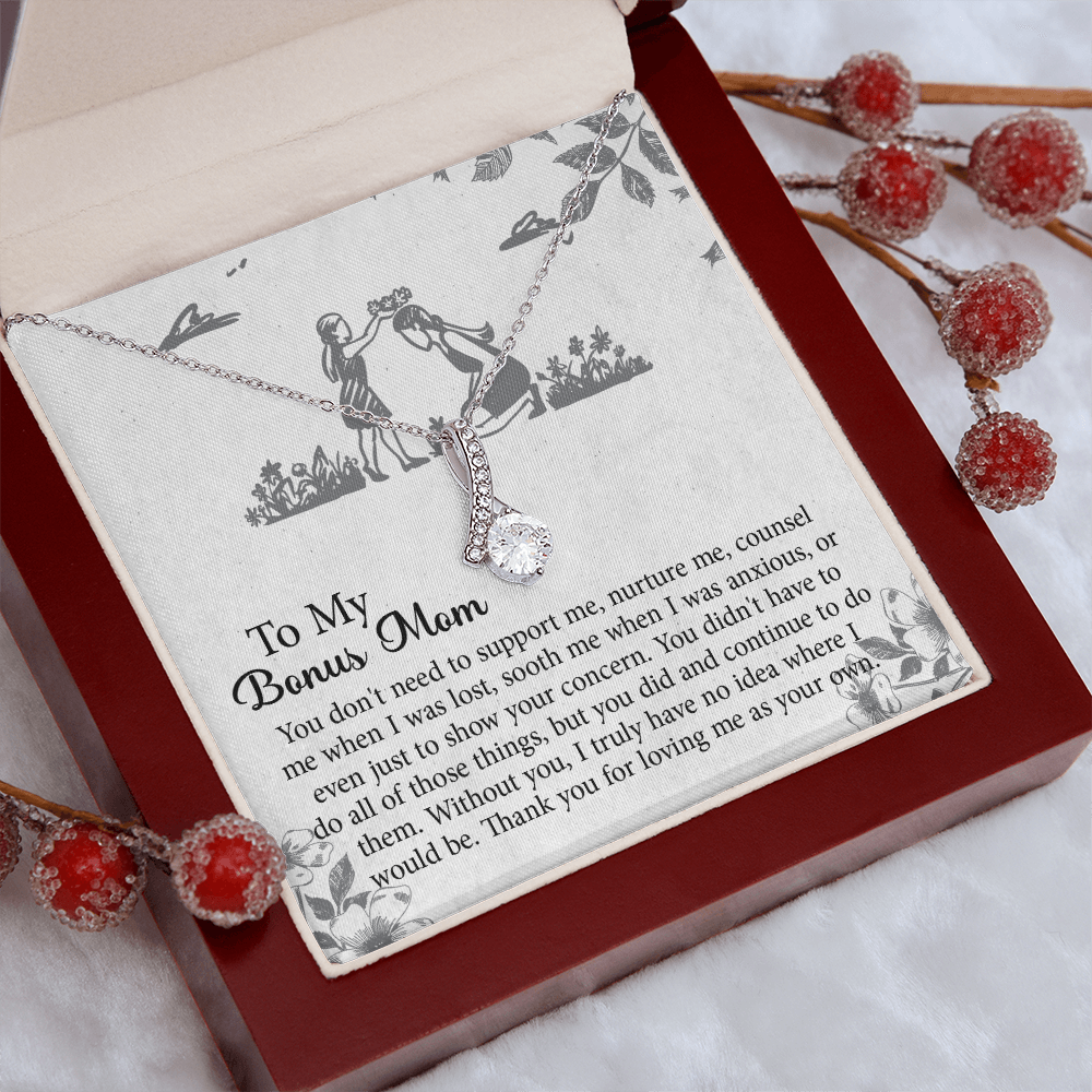 To my Bonus Mom Gift, Meaningful Second Mom Necklace, Mothers Day Necklace For Step Mom, Wedding Second Mom Present