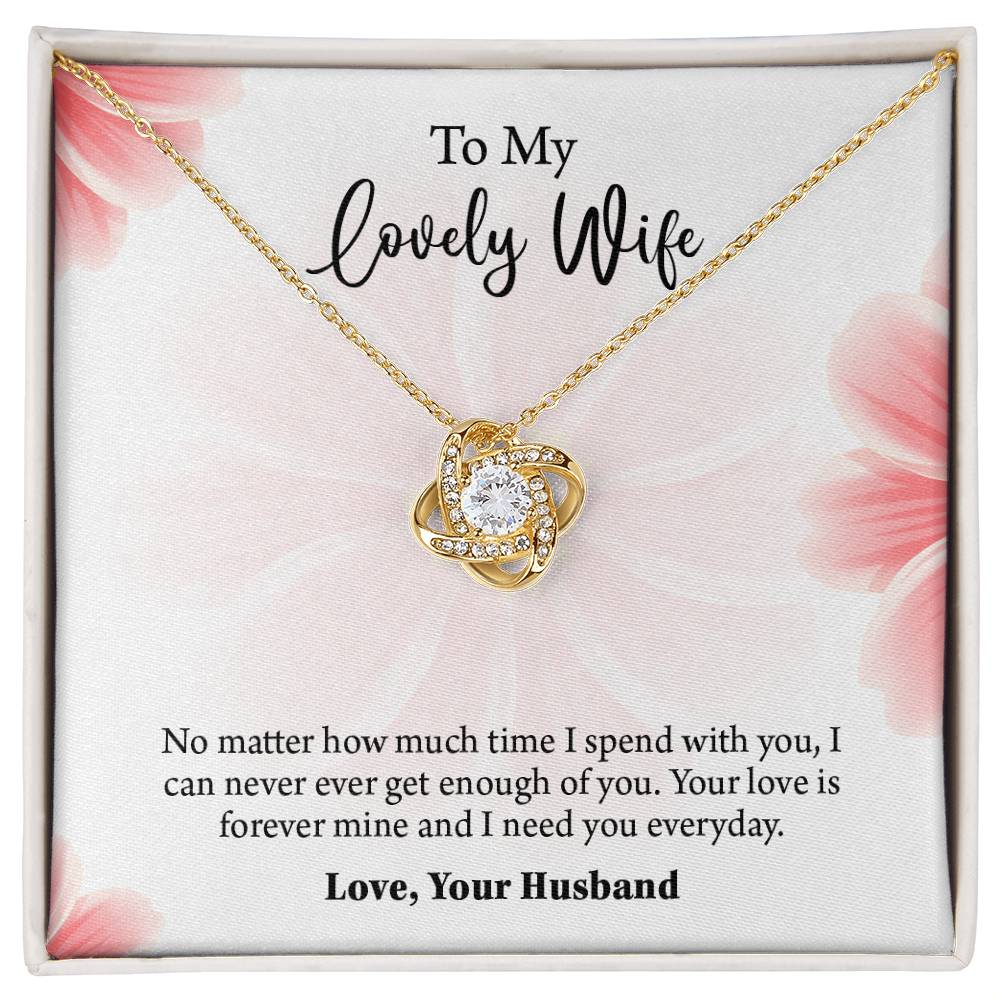 To My Lovely Wife Love knot Necklace, Wife Jewelry, Anniversary gift for Wife, Wife Birthday Gift, Necklace for Wife, Gift for Her