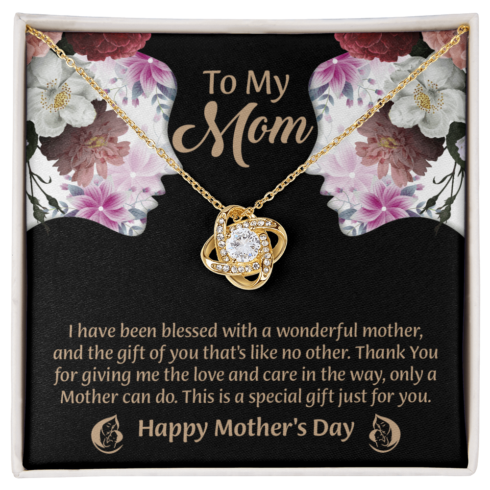 To My Mom Love Knot Necklace From Daughter, Thoughtful Present From Son, Mothers Day Gift To Mom