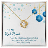 To My Best Friend Love Knot Necklace With Message Card, Christmas Gift For Friend, Gift From Friend, Gift For Her, Handmade Jewelry