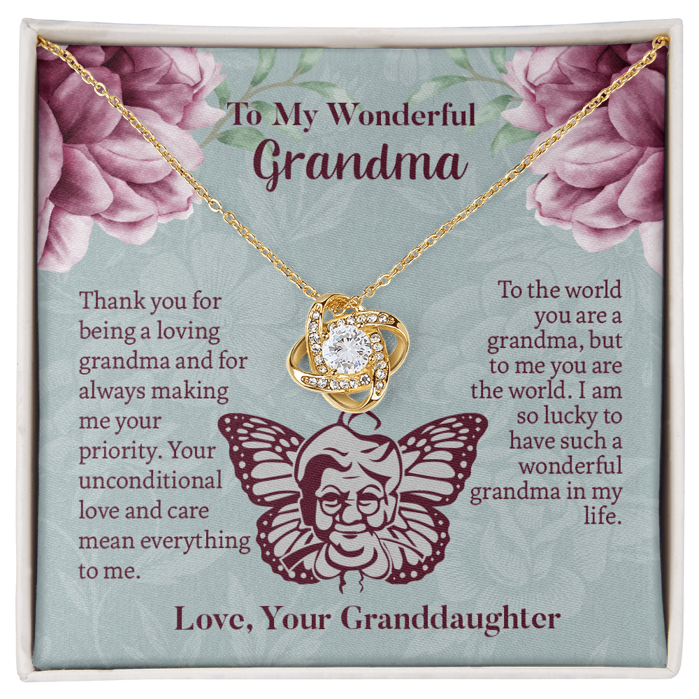 To My Wonderful Grandma Love Knot Necklace, Grandmother Necklace, Grandma Gift, Gift For Grandma from granddaughter