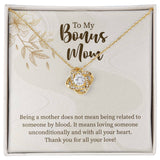 UNIDAZE To My Bonus Mom Christmas Gift Necklace, Unbiological Mom Gift, Step Mom Gift, Forever Love Necklace on Message Card, Foster Mom Gift ShineOn Fulfillment C30011TG C30011TR PB23-WOOD PT-4377 TNM-1 USER-188348