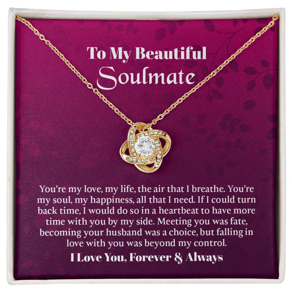 UNIDAZE To My Beautiful Soulmate Necklace, Birthday Gifts for Girlfriend, Necklace for Wife, Soulmate Gift, Anniversary Gift for Wife ShineOn Fulfillment C30011TG C30011TR PB23-WOOD PT-4377 TNM-1 USER-188348