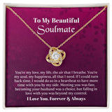 UNIDAZE To My Beautiful Soulmate Necklace, Birthday Gifts for Girlfriend, Necklace for Wife, Soulmate Gift, Anniversary Gift for Wife ShineOn Fulfillment C30011TG C30011TR PB23-WOOD PT-4377 TNM-1 USER-188348