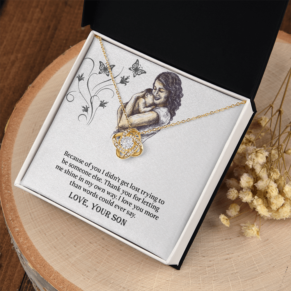 To My Mom Love Knot Necklace, Presents for Mom, Mothers Day Gift From Son, Mama Necklace