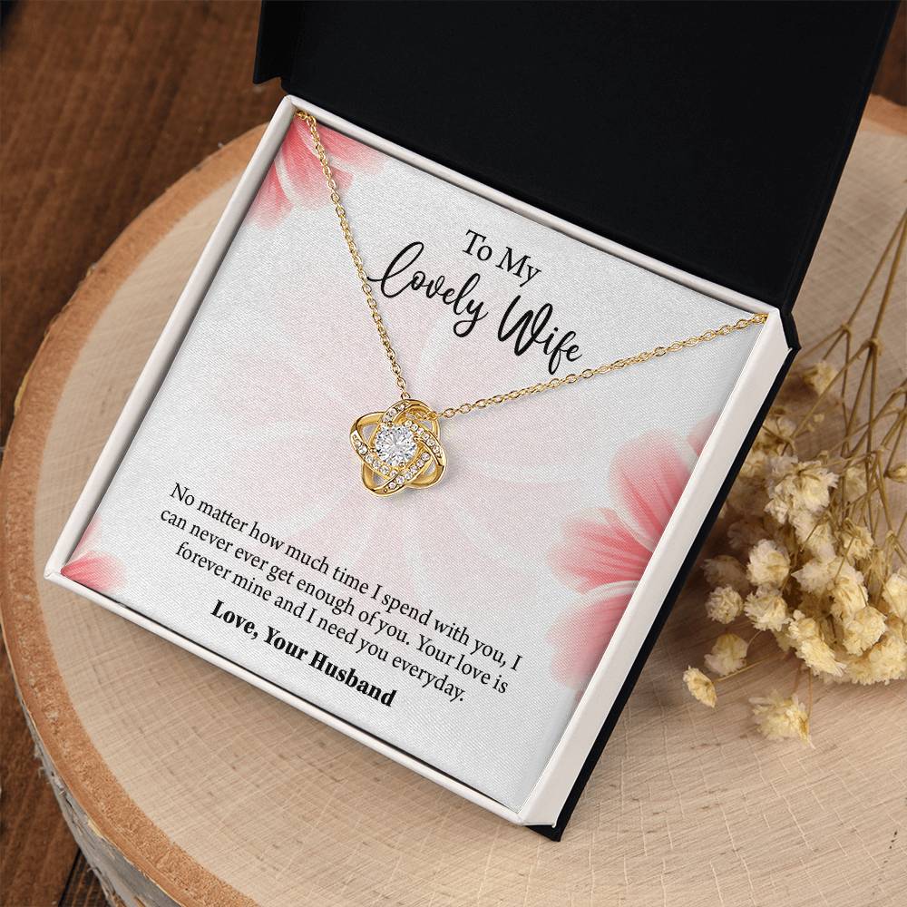 To My Lovely Wife Love knot Necklace, Wife Jewelry, Anniversary gift for Wife, Wife Birthday Gift, Necklace for Wife, Gift for Her