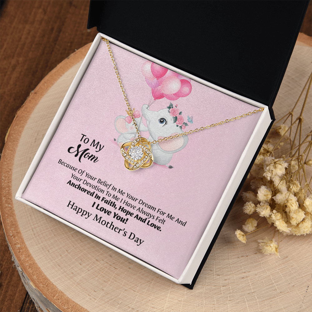 To My Mom Love Knot Necklace From Daughter, Thoughtful Present From Son, Mothers Day Gift To Mom