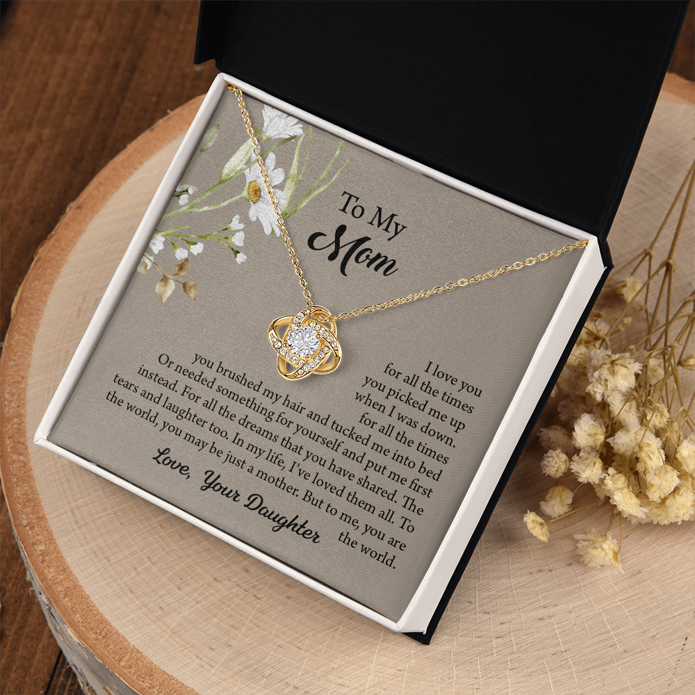 To My Mom Necklace, Mothers Day Necklace, Mom Birthday Gift From Daughter, Message Card Jewelry For Mom