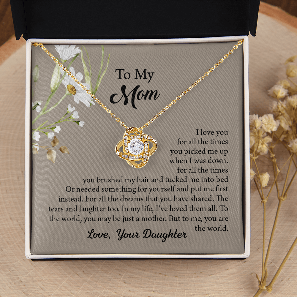 To My Mom Necklace, Mothers Day Necklace, Mom Birthday Gift From Daughter, Message Card Jewelry For Mom
