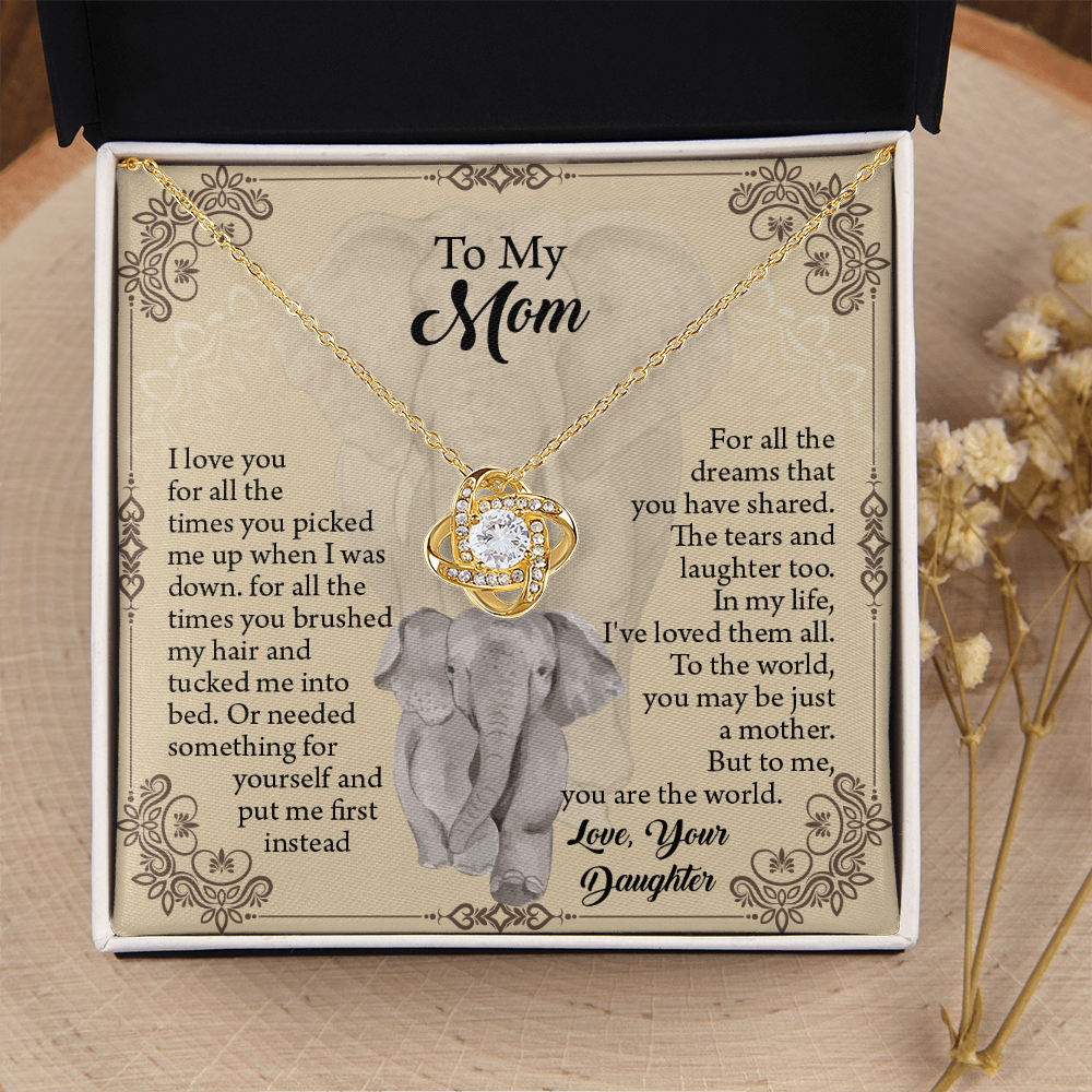 To My Mom Necklace, Mothers Day Necklace, Mom Birthday Gift From Daughter, Message Card Jewelry For Mom