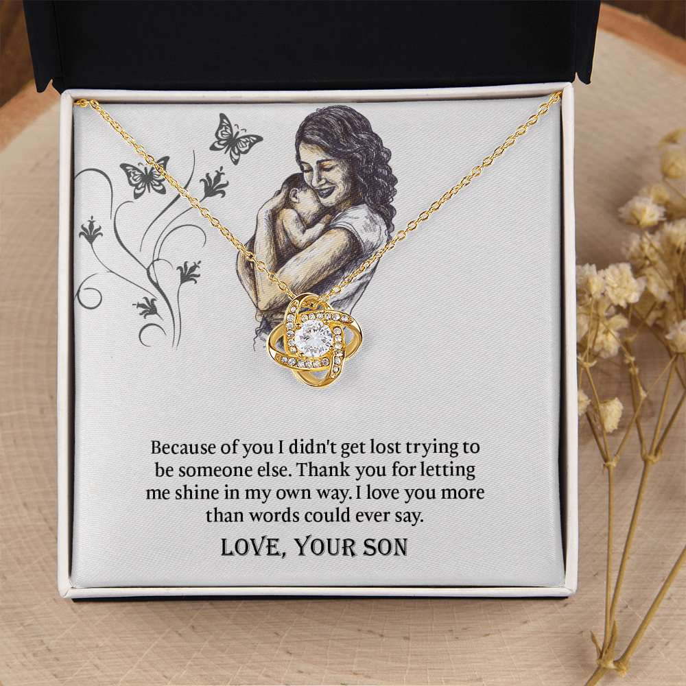To My Mom Love Knot Necklace, Presents for Mom, Mothers Day Gift From Son, Mama Necklace