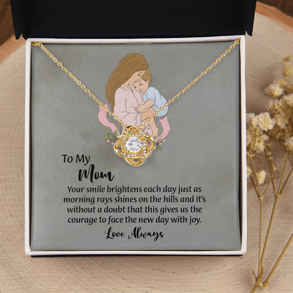To My Mom Love Knot Necklace from Daughter, Mothers Day Gift for Mom, Thoughtful Present from Son