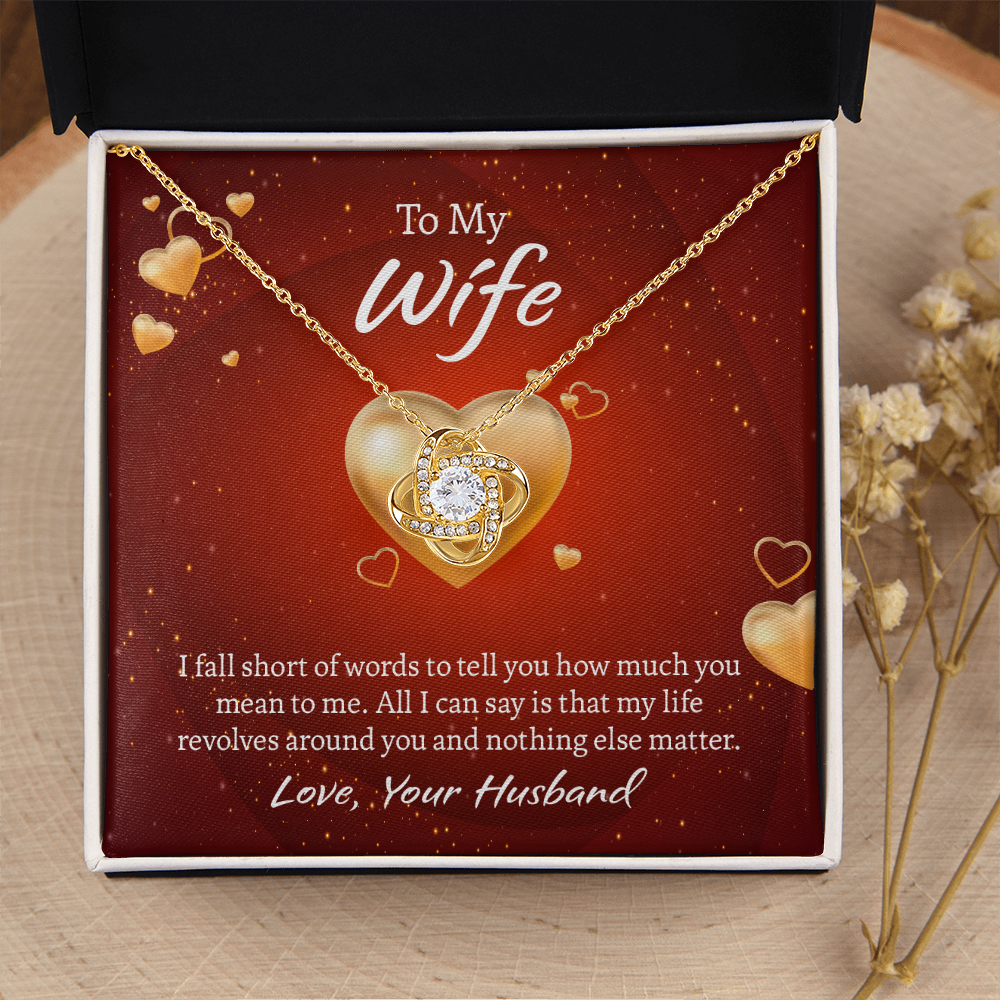 To My Wife Love Knot Necklace, Wife Jewelry, Necklace for Wife, Anniversary Gift for Wife, Wife Birthday Gift