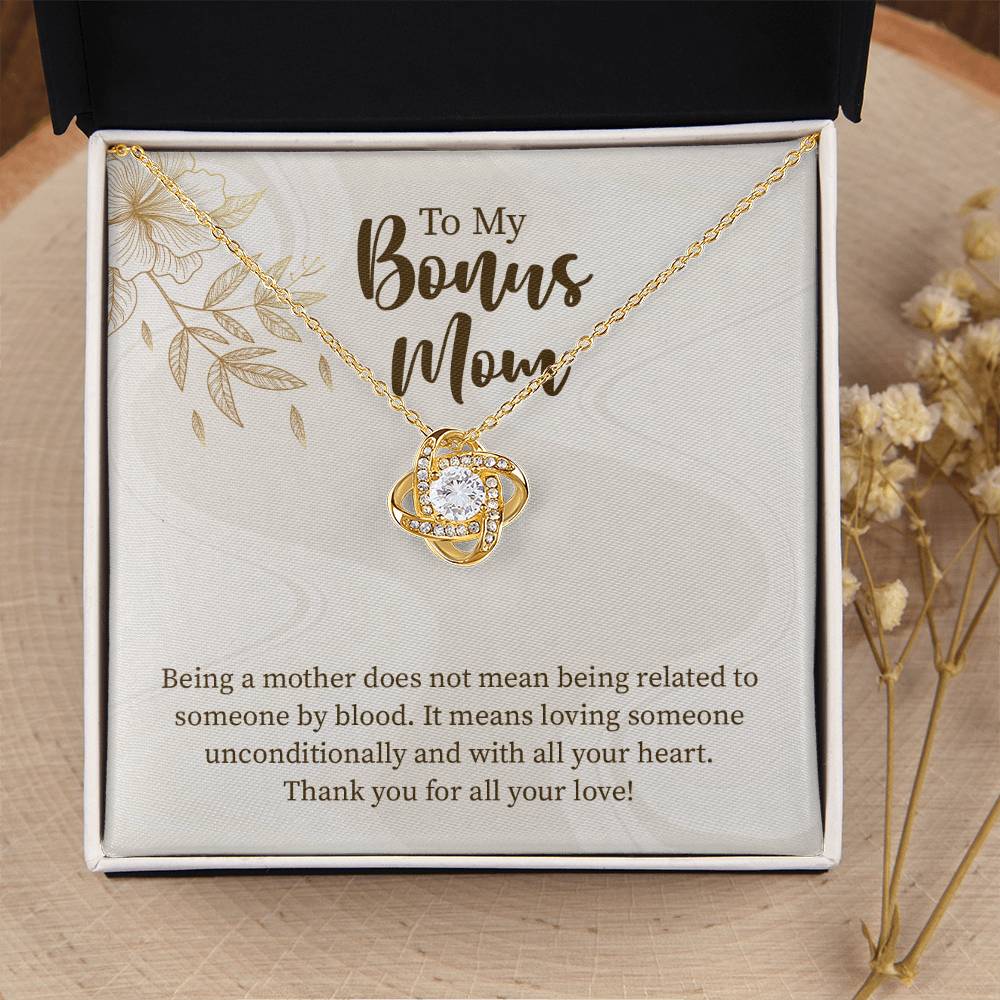 UNIDAZE To My Bonus Mom Christmas Gift Necklace, Unbiological Mom Gift, Step Mom Gift, Forever Love Necklace on Message Card, Foster Mom Gift ShineOn Fulfillment C30011TG C30011TR PB23-WOOD PT-4377 TNM-1 USER-188348