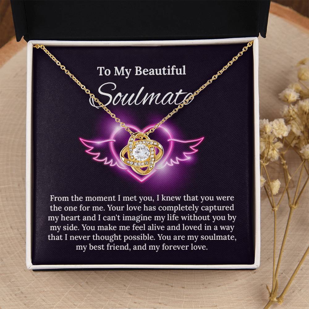 UNIDAZE To My Beautiful Soulmate Necklace, Birthday Gifts for Girlfriend, Necklace for Wife, Soulmate Gift ShineOn Fulfillment C30011TG C30011TR PB23-WOOD PT-4377 TNM-1 USER-188348