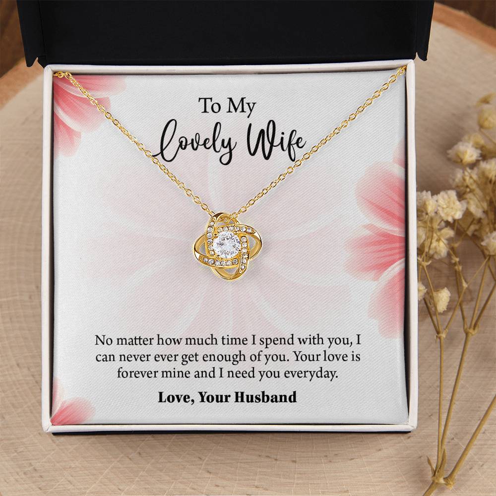To My Lovely Wife Love knot Necklace, Wife Jewelry, Anniversary gift for Wife, Wife Birthday Gift, Necklace for Wife, Gift for Her