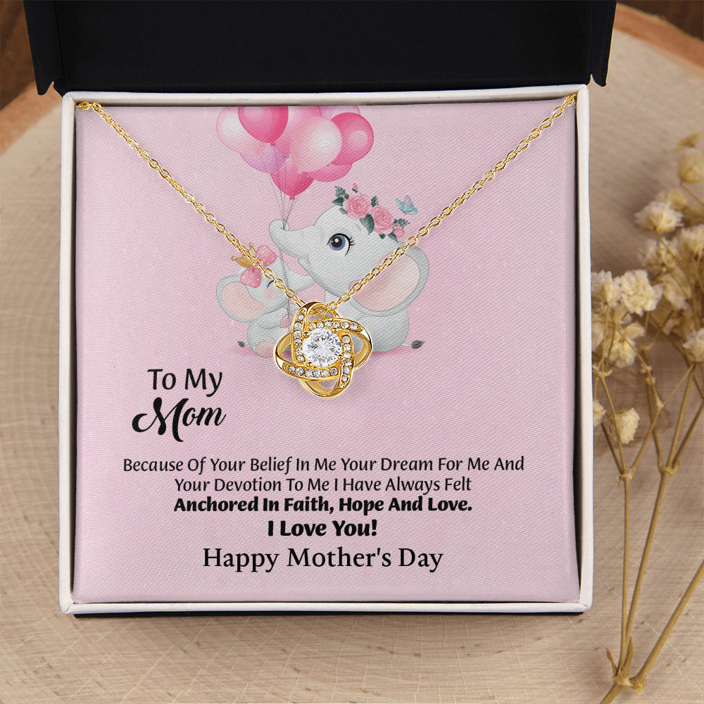 To My Mom Love Knot Necklace From Daughter, Thoughtful Present From Son, Mothers Day Gift To Mom
