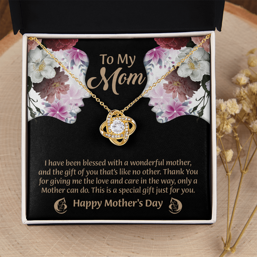 To My Mom Love Knot Necklace From Daughter, Thoughtful Present From Son, Mothers Day Gift To Mom