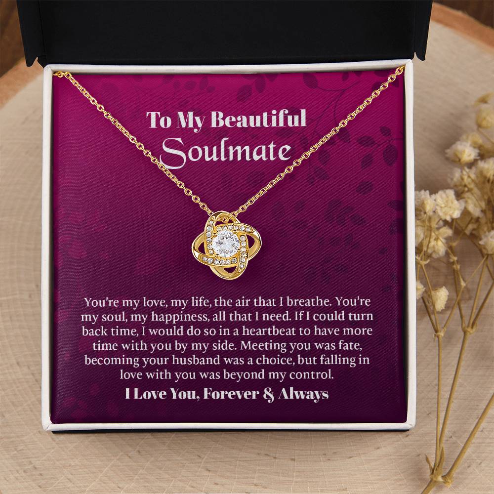 UNIDAZE To My Beautiful Soulmate Necklace, Birthday Gifts for Girlfriend, Necklace for Wife, Soulmate Gift, Anniversary Gift for Wife ShineOn Fulfillment C30011TG C30011TR PB23-WOOD PT-4377 TNM-1 USER-188348