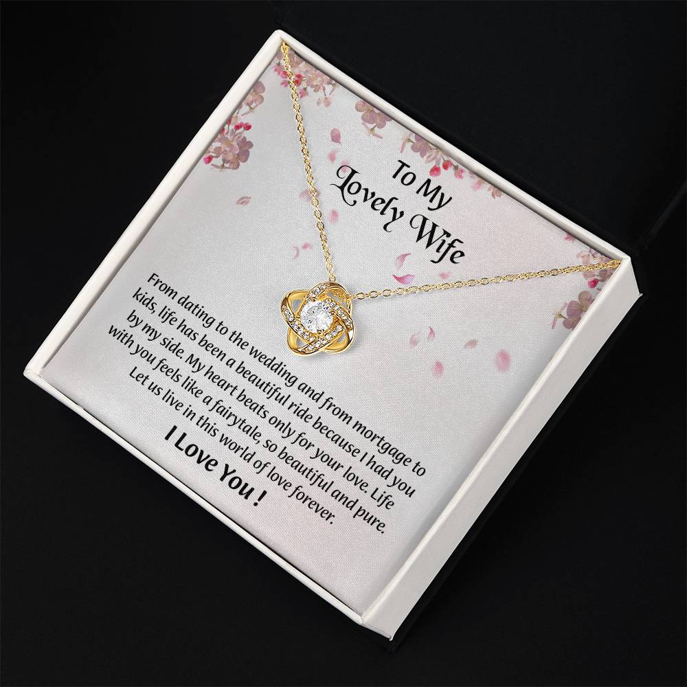 My Lovely Wife Love Knot Necklace, Romantic Anniversary Gift For Wife, Wife Birthday Gift, Necklace For Wife