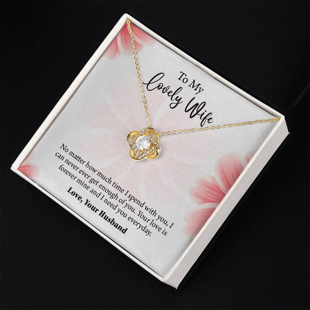 To My Lovely Wife Love knot Necklace, Wife Jewelry, Anniversary gift for Wife, Wife Birthday Gift, Necklace for Wife, Gift for Her