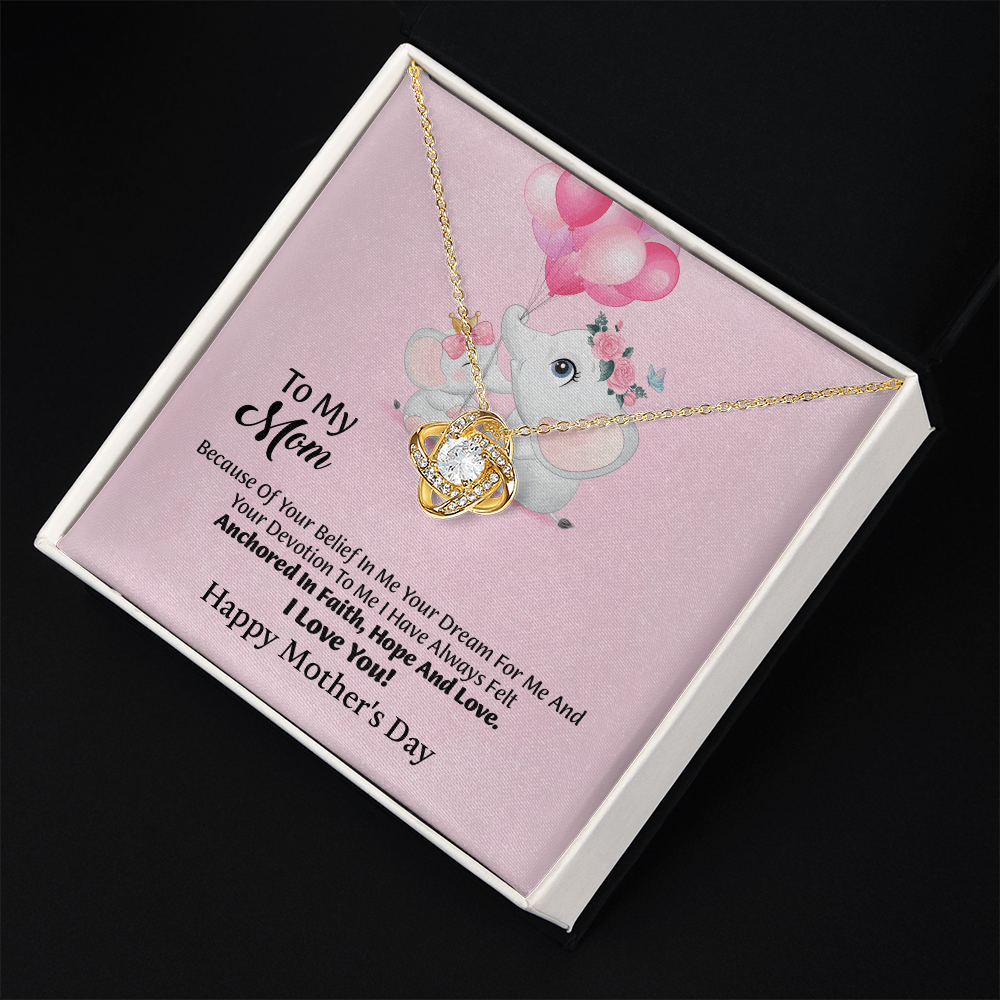 To My Mom Love Knot Necklace From Daughter, Thoughtful Present From Son, Mothers Day Gift To Mom