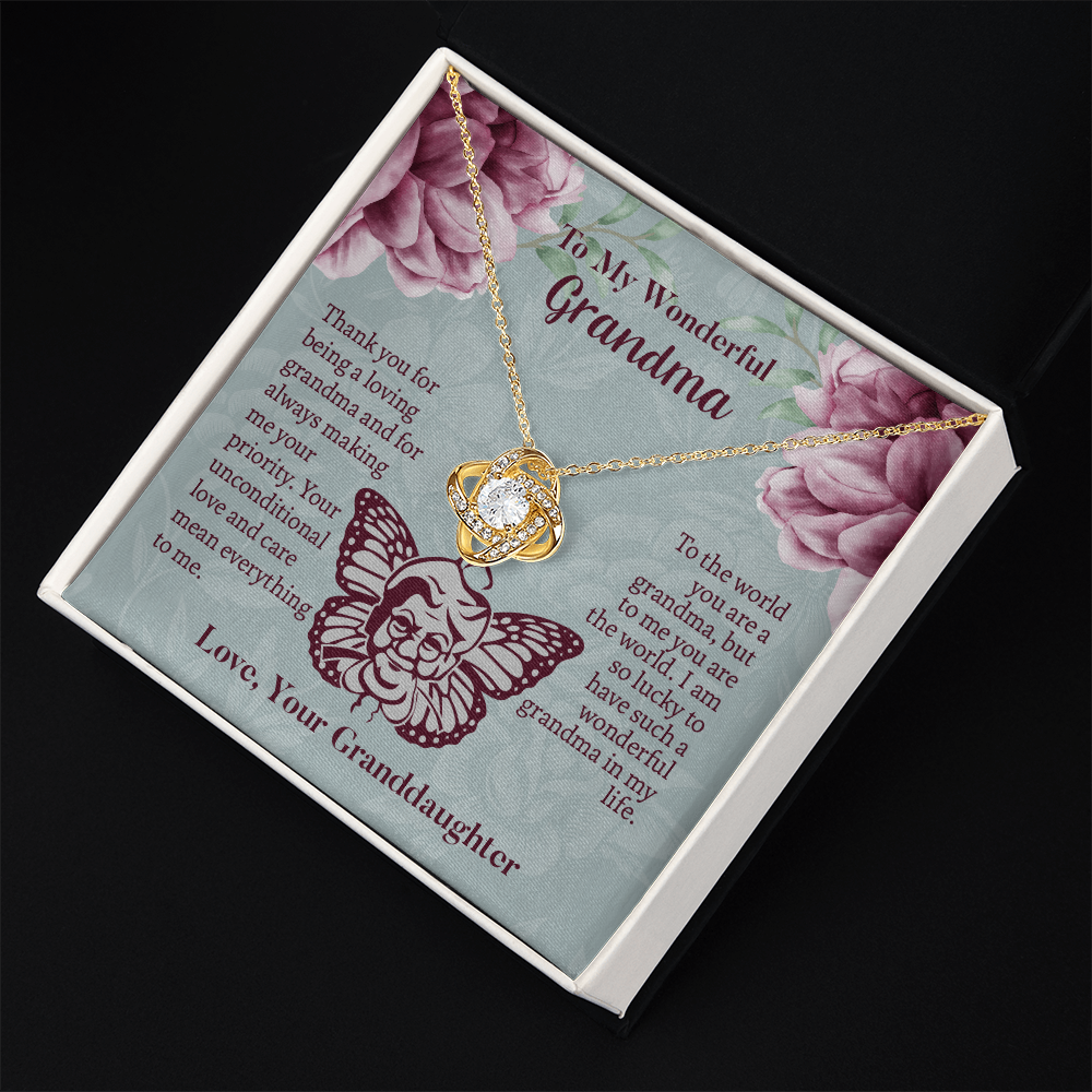To My Wonderful Grandma Love Knot Necklace, Grandmother Necklace, Grandma Gift, Gift For Grandma from granddaughter