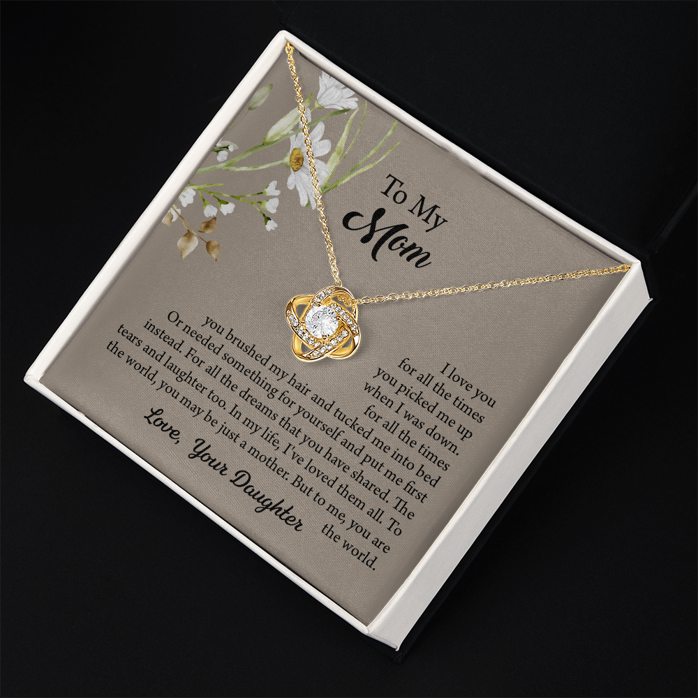 To My Mom Necklace, Mothers Day Necklace, Mom Birthday Gift From Daughter, Message Card Jewelry For Mom