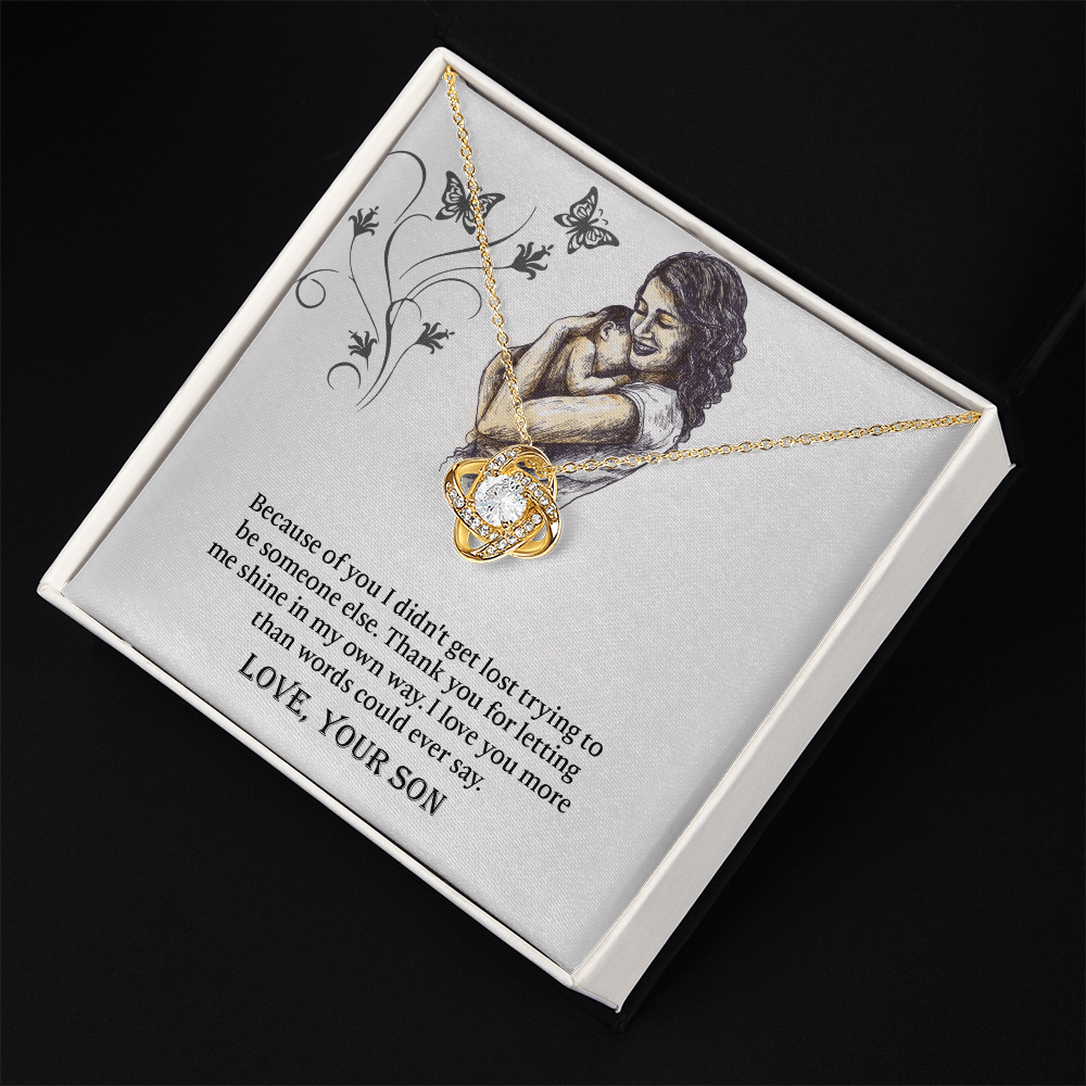 To My Mom Love Knot Necklace, Presents for Mom, Mothers Day Gift From Son, Mama Necklace