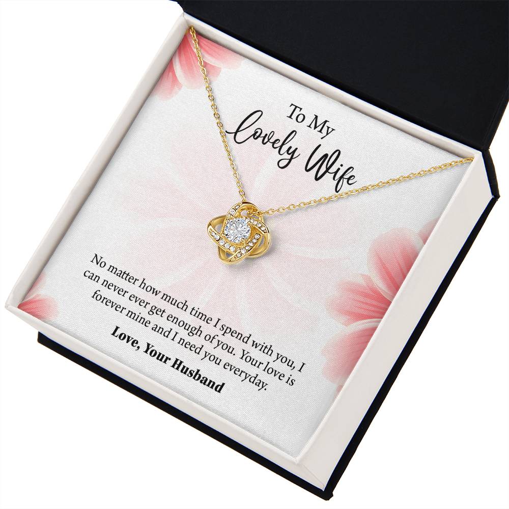 To My Lovely Wife Love knot Necklace, Wife Jewelry, Anniversary gift for Wife, Wife Birthday Gift, Necklace for Wife, Gift for Her