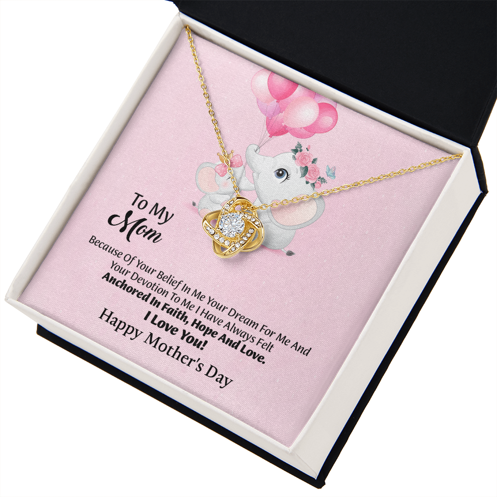 To My Mom Love Knot Necklace From Daughter, Thoughtful Present From Son, Mothers Day Gift To Mom
