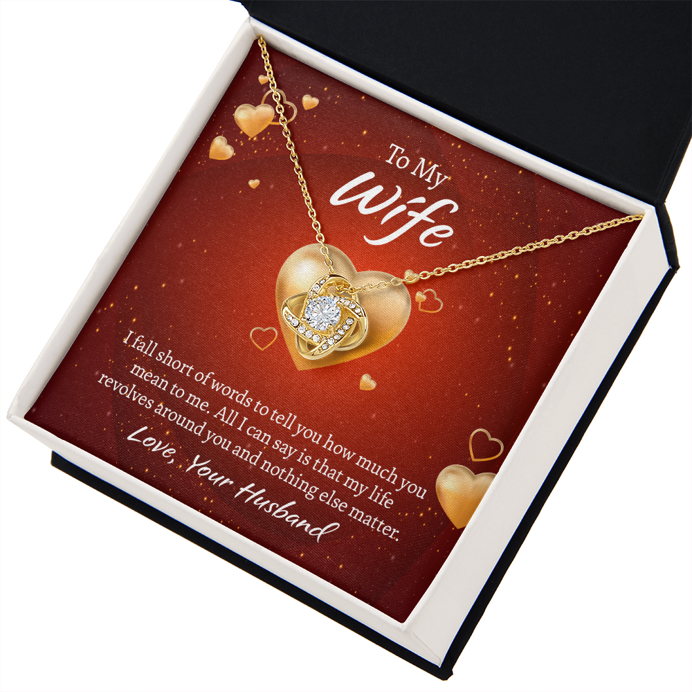 To My Wife Love Knot Necklace, Wife Jewelry, Necklace for Wife, Anniversary Gift for Wife, Wife Birthday Gift