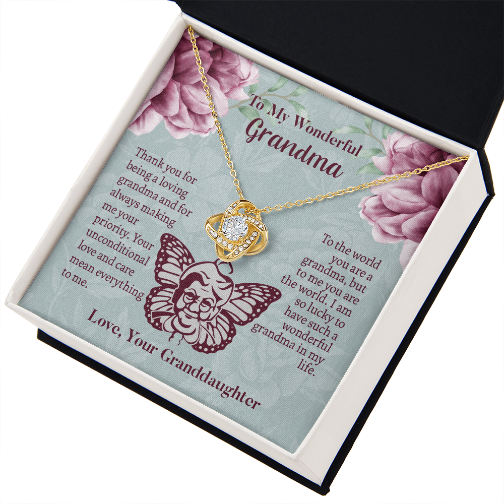To My Wonderful Grandma Love Knot Necklace, Grandmother Necklace, Grandma Gift, Gift For Grandma from granddaughter