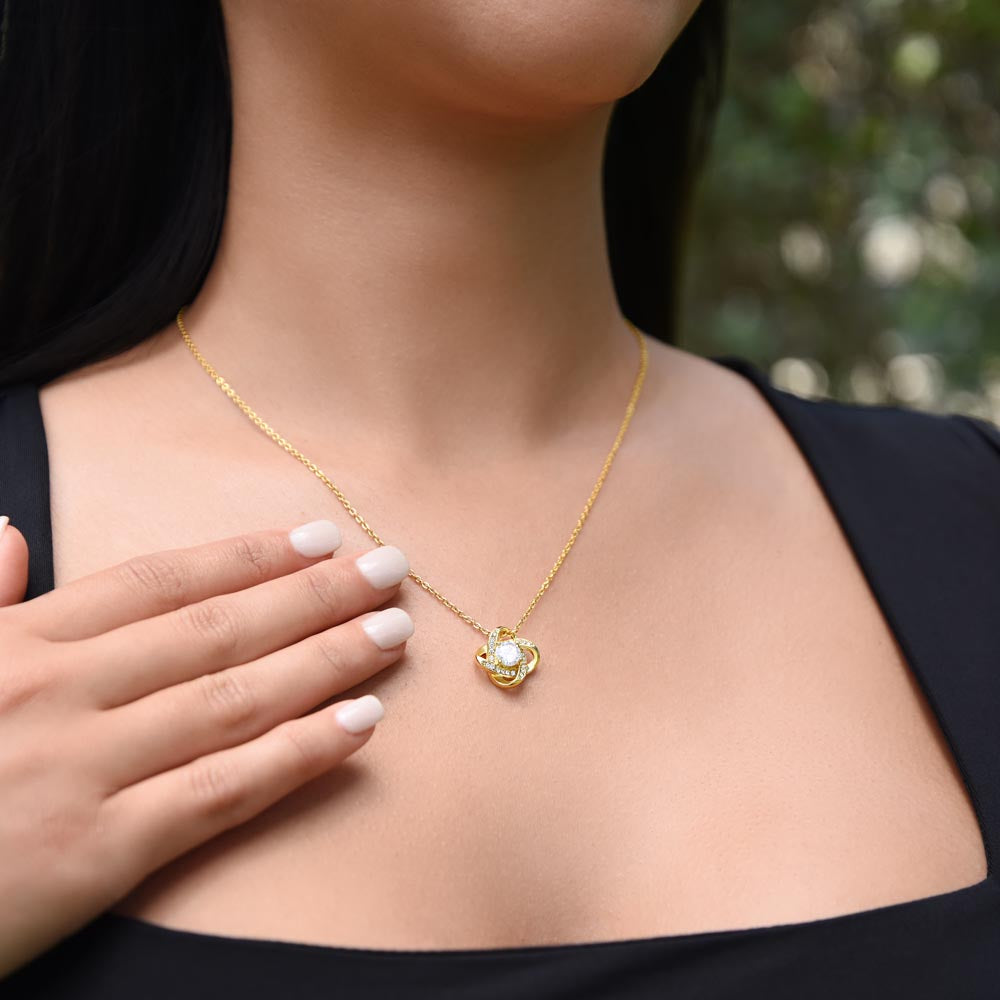 To My Beautiful Mom Love Knot Necklace from Daughter, Mothers Day Gift for Mom, Thoughtful Present from Son