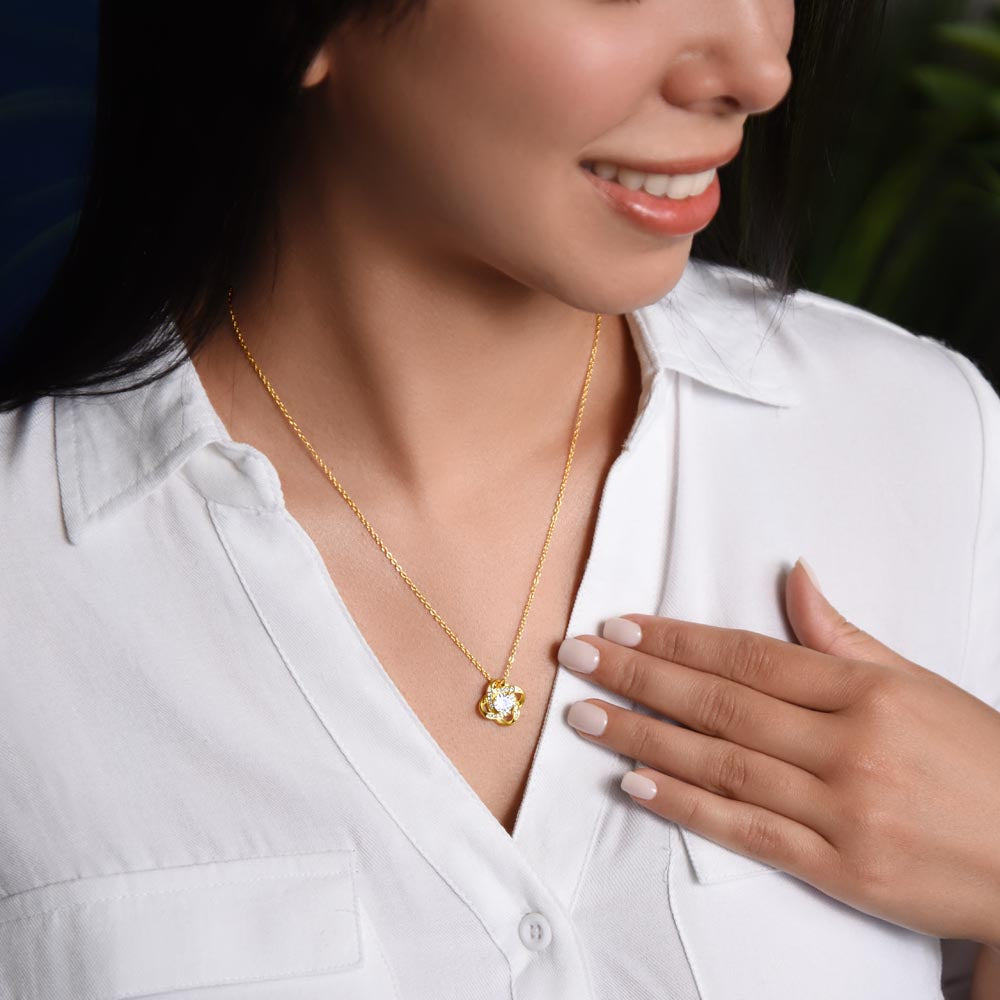 To My Beautiful Mom Love Knot Necklace From Daughter, Thoughtful Present From Son, Mothers Day Gift To Mom