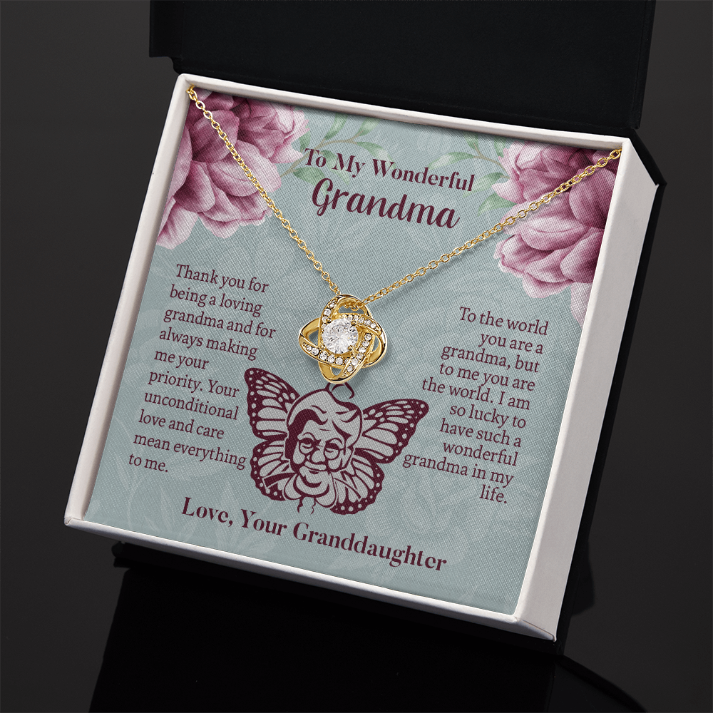 To My Wonderful Grandma Love Knot Necklace, Grandmother Necklace, Grandma Gift, Gift For Grandma from granddaughter