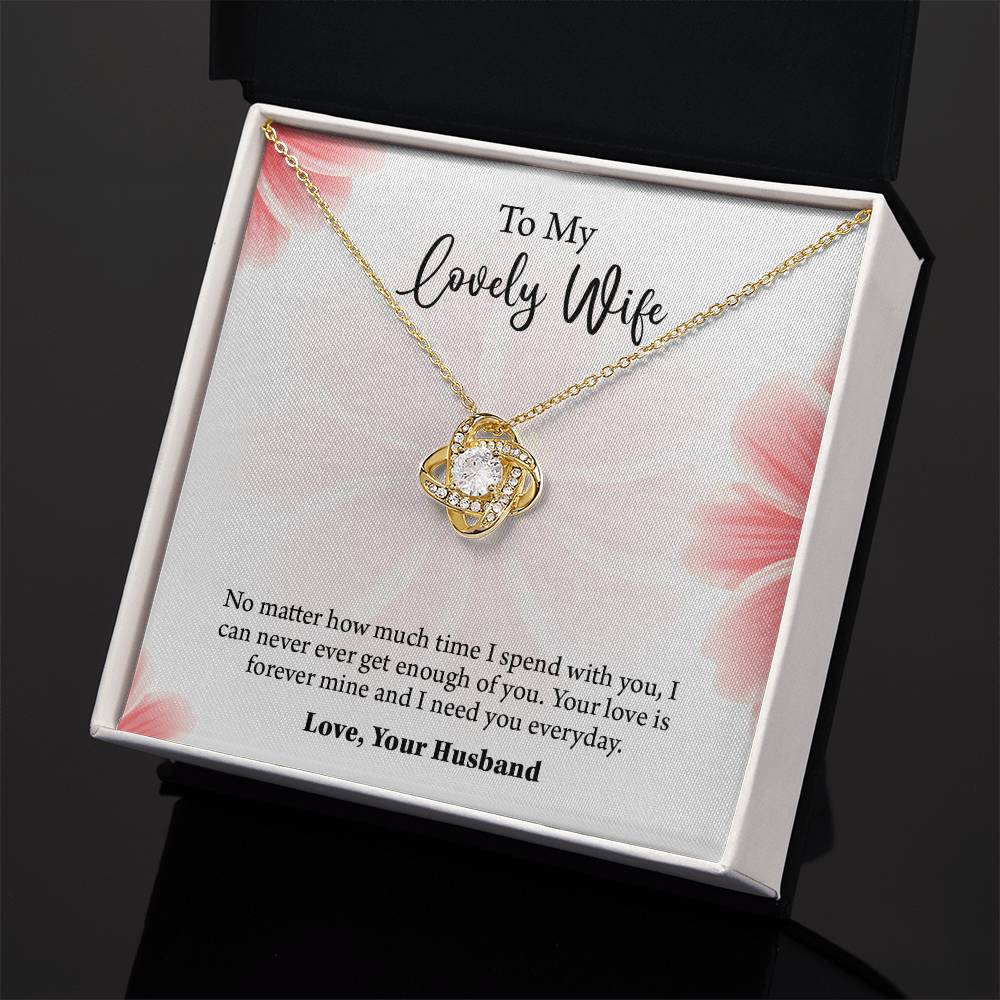 To My Lovely Wife Love knot Necklace, Wife Jewelry, Anniversary gift for Wife, Wife Birthday Gift, Necklace for Wife, Gift for Her