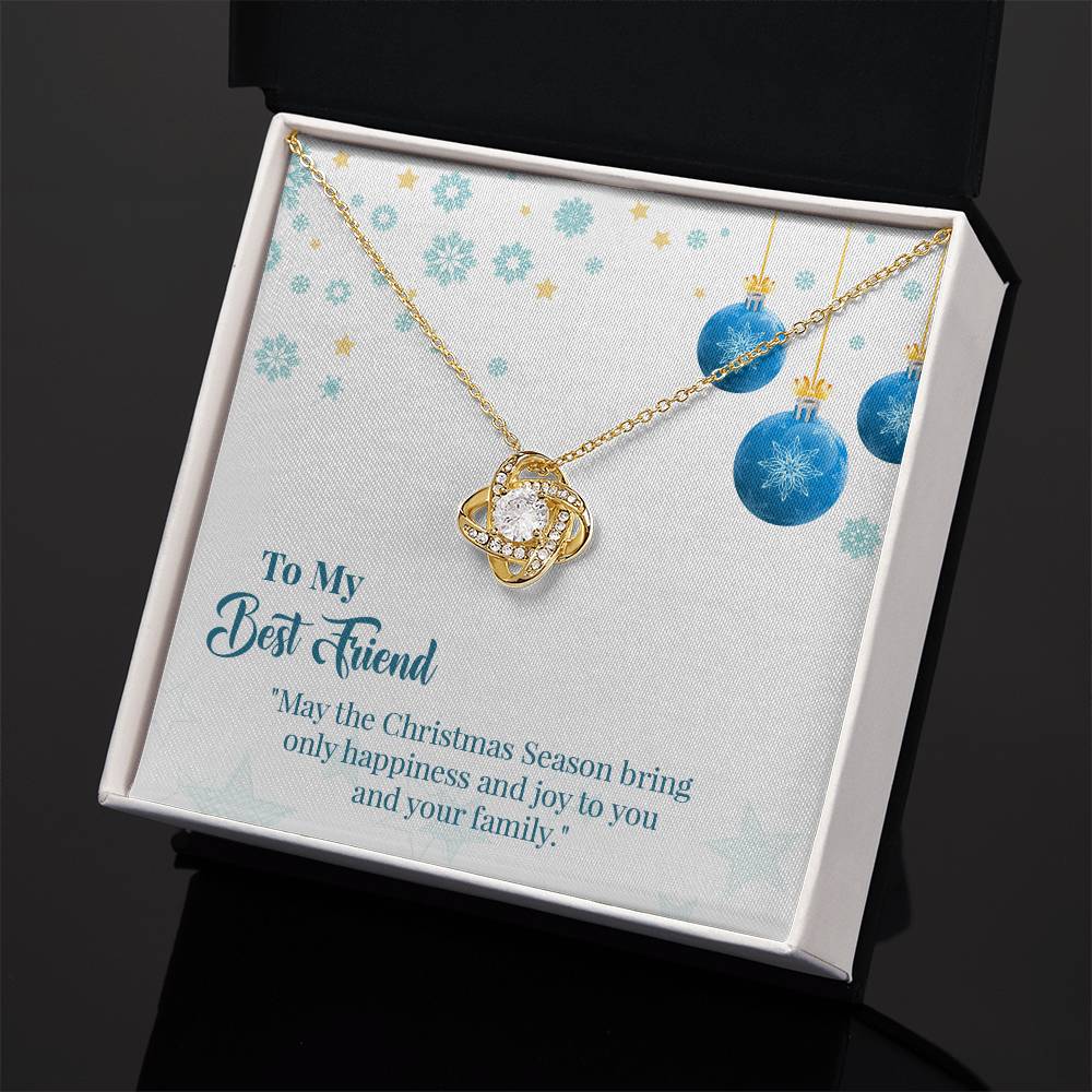 To My Best Friend Love Knot Necklace With Message Card, Christmas Gift For Friend, Gift From Friend, Gift For Her, Handmade Jewelry