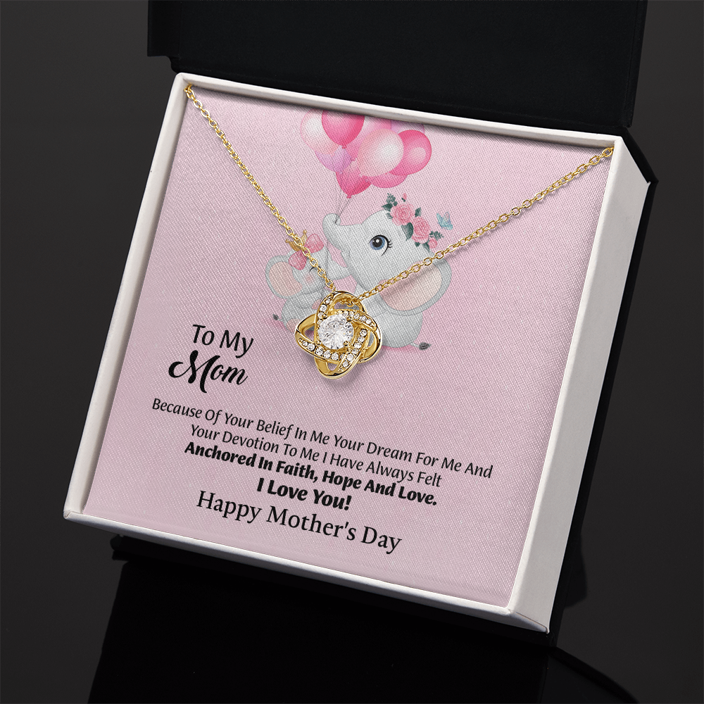 To My Mom Love Knot Necklace From Daughter, Thoughtful Present From Son, Mothers Day Gift To Mom
