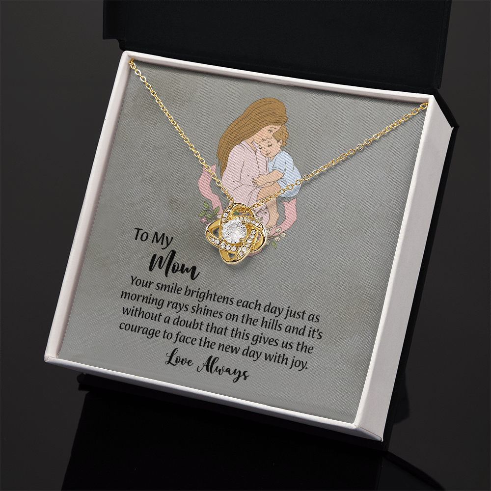 To My Mom Love Knot Necklace from Daughter, Mothers Day Gift for Mom, Thoughtful Present from Son