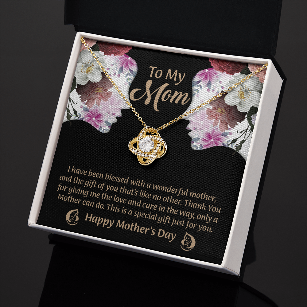 To My Mom Love Knot Necklace From Daughter, Thoughtful Present From Son, Mothers Day Gift To Mom