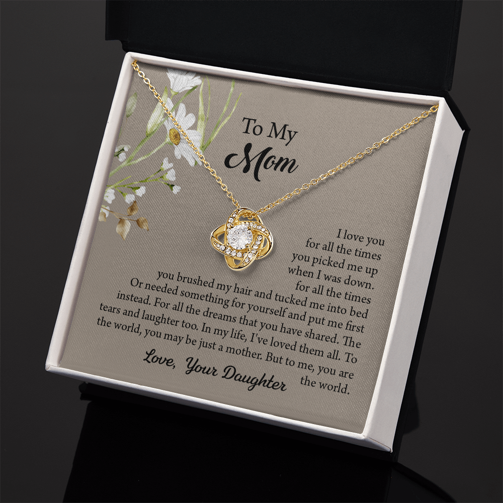 To My Mom Necklace, Mothers Day Necklace, Mom Birthday Gift From Daughter, Message Card Jewelry For Mom