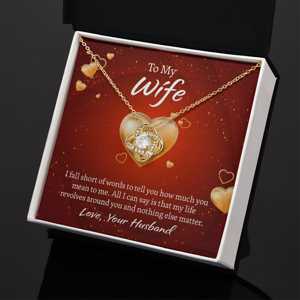 To My Wife Love Knot Necklace, Wife Jewelry, Necklace for Wife, Anniversary Gift for Wife, Wife Birthday Gift